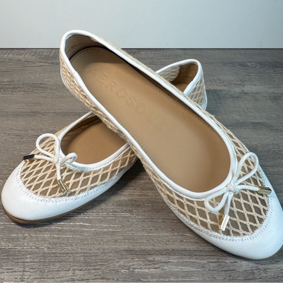 AEROSOLES Palma White Mesh Ballet flats size 6 $89 IMMACULATE - Picture 2 of 11